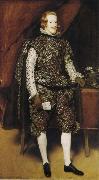 Portrait of Philip IV of Spain in Brwon and Silver Diego Velazquez